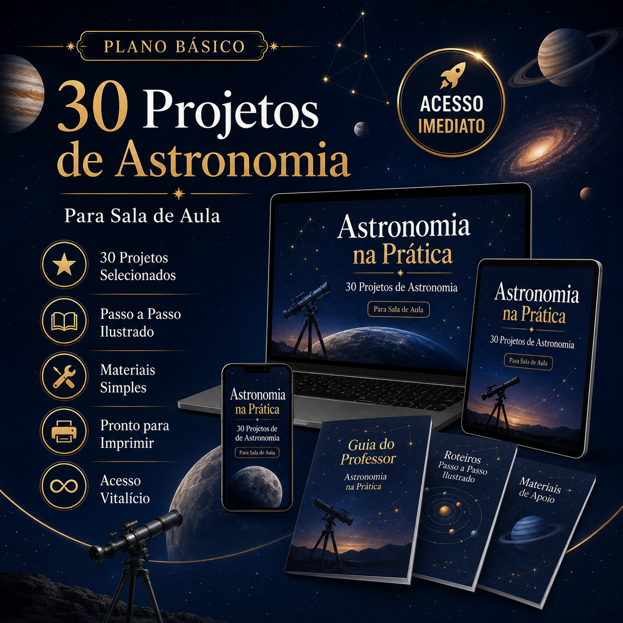 Plano Básico — Kit Essencial 30 Projetos de Astronomia